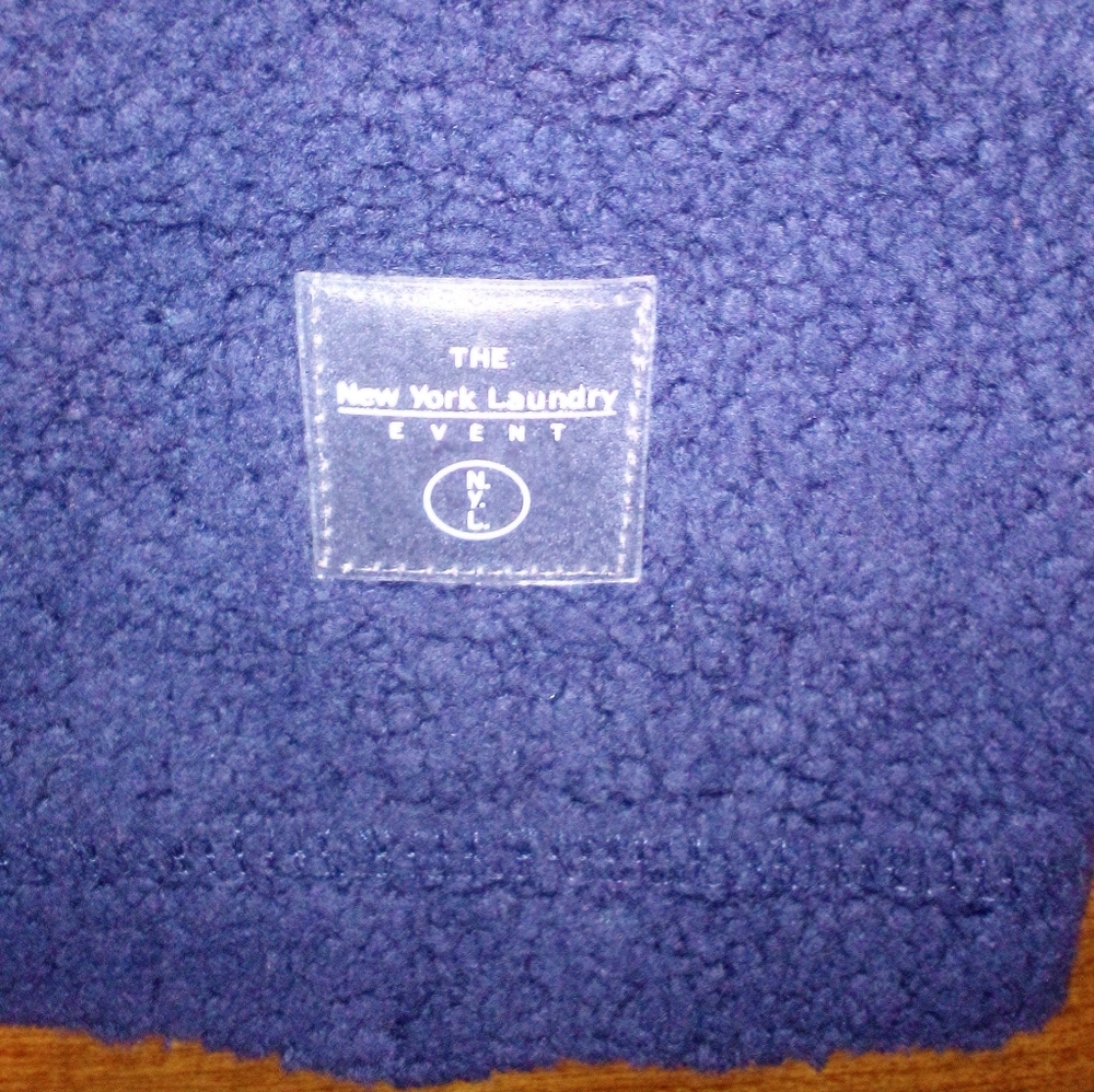 New York Laundry Navy Blue V-Neck Long Sleeve Women's Fleece Pullover Top Size M - Picture 3 of 9
